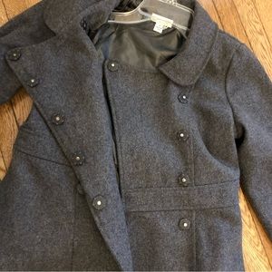 Size 8 CHASING FIREFLIES girls dressy coat charcoal gray luxury wool blend